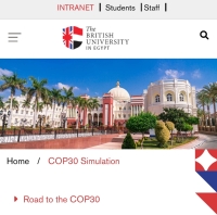 البرنامج السنوي لمحاكاة قمة المناخ من قبل الجامعة البريطانية في مصر بالتعاون مع البرنامج الإنمائي للأمم المتحدة